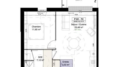 Appartement 2 pièces de 46 m² à Mondeville (14120)