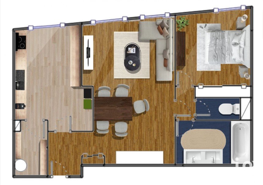 Appartement 2 pièces de 59 m² à Bordeaux (33000)
