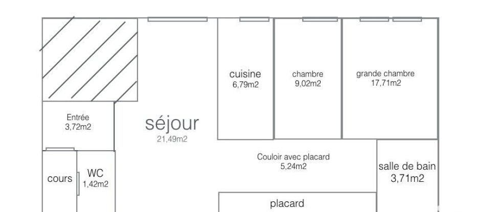 Apartment 3 rooms of 69 m² in Paris (75010)