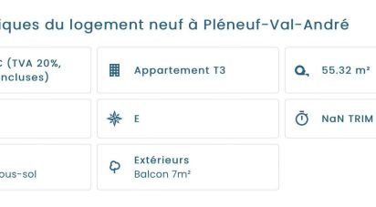 Apartment 3 rooms of 55 m² in Pléneuf-Val-André (22370)