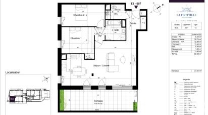 Appartement 3 pièces de 83 m² à Pléneuf-Val-André (22370)