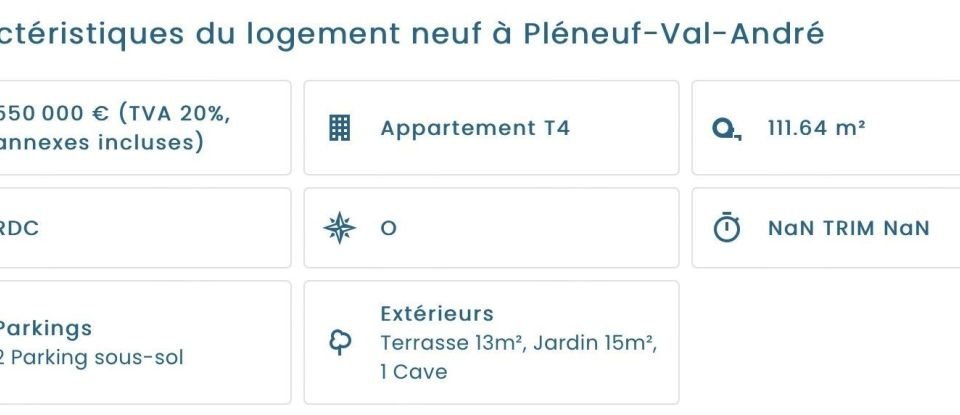 Appartement 4 pièces de 111 m² à Pléneuf-Val-André (22370)