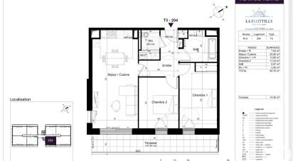 Appartement 3 pièces de 66 m² à Pléneuf-Val-André (22370)