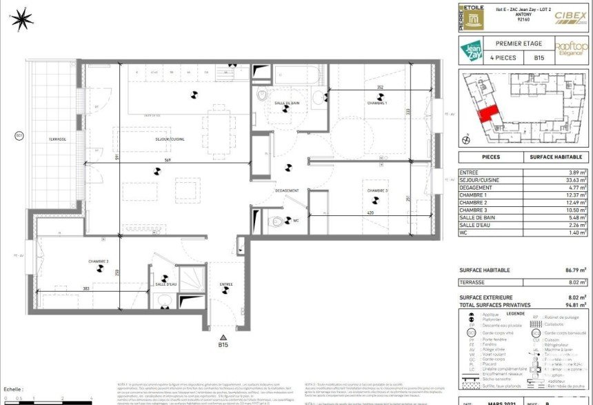 Apartment 4 rooms of 86 m² in Antony (92160)