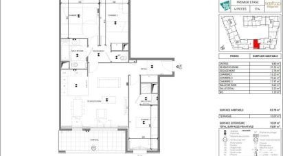 Appartement 4 pièces de 83 m² à Antony (92160)