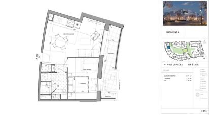 Apartment 2 rooms of 41 m² in Serris (77700)