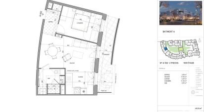 Apartment 2 rooms of 45 m² in Serris (77700)