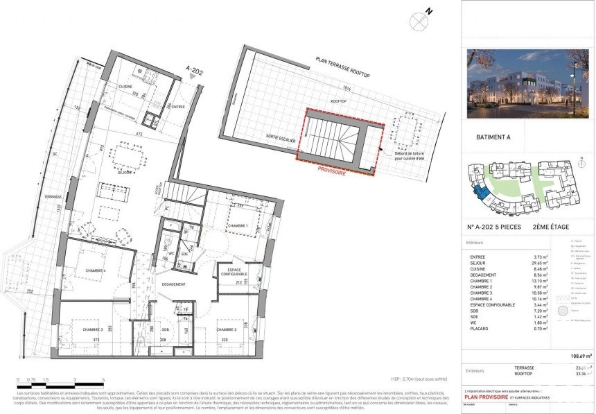 Apartment 5 rooms of 108 m² in Serris (77700)
