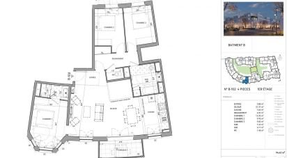 Apartment 4 rooms of 94 m² in Serris (77700)
