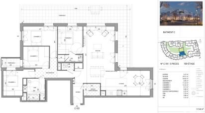 Appartement 5 pièces de 117 m² à Serris (77700)
