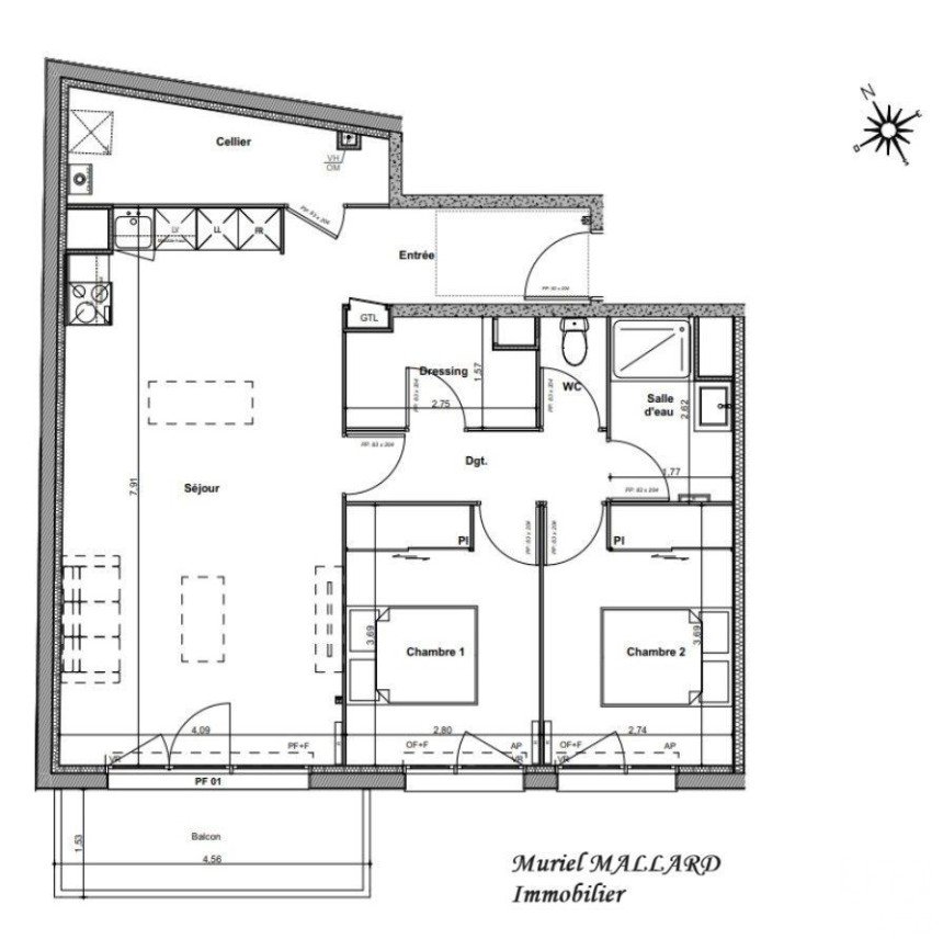 Apartment 3 rooms of 76 m² in Biganos (33380)