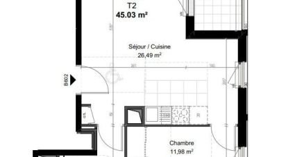 Appartement 2 pièces de 45 m² à Orly (94310)