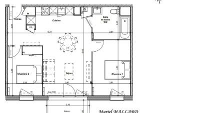 Appartement 3 pièces de 57 m² à Biganos (33380)