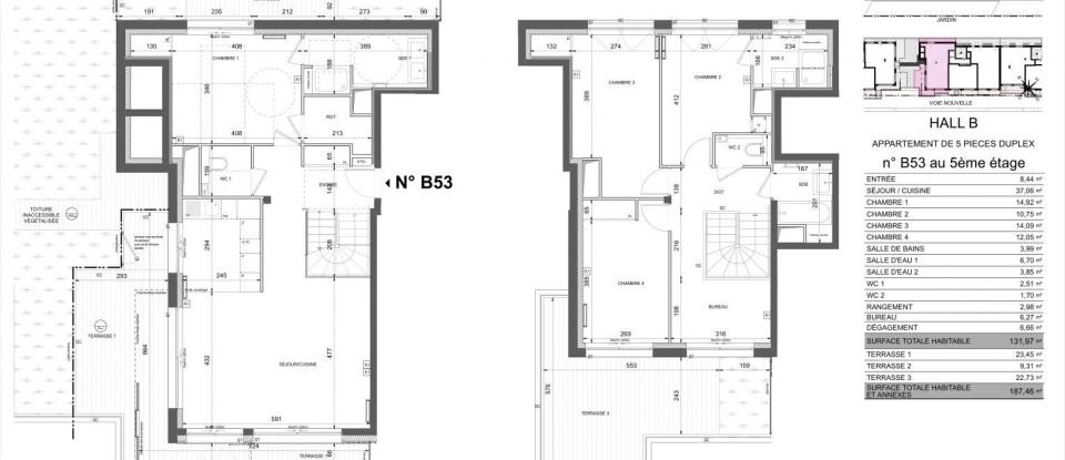 Appartement 5 pièces de 131 m² à Paris (75015)