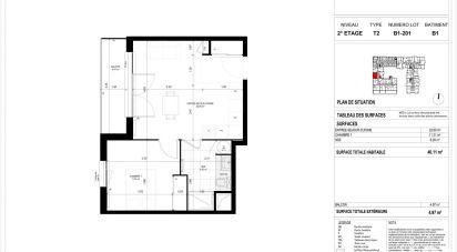 Appartement 2 pièces de 40 m² à Meaux (77100)