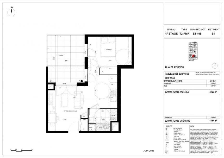 Appartement 2 pièces de 42 m² à Meaux (77100)