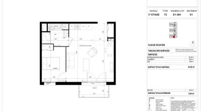 Appartement 2 pièces de 44 m² à Meaux (77100)