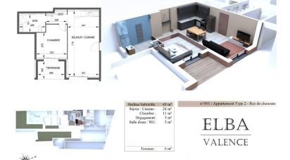 Apartment 2 rooms of 43 m² in Valence (26000)