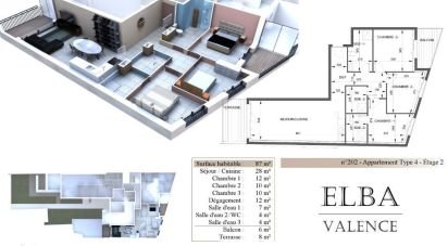Apartment 4 rooms of 87 m² in Valence (26000)