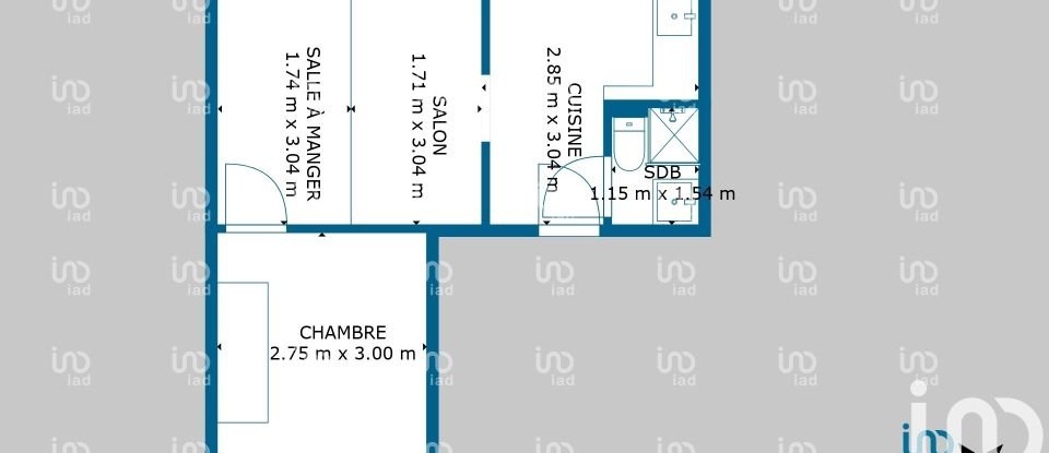 Apartment 2 rooms of 27 m² in Lagny-sur-Marne (77400)