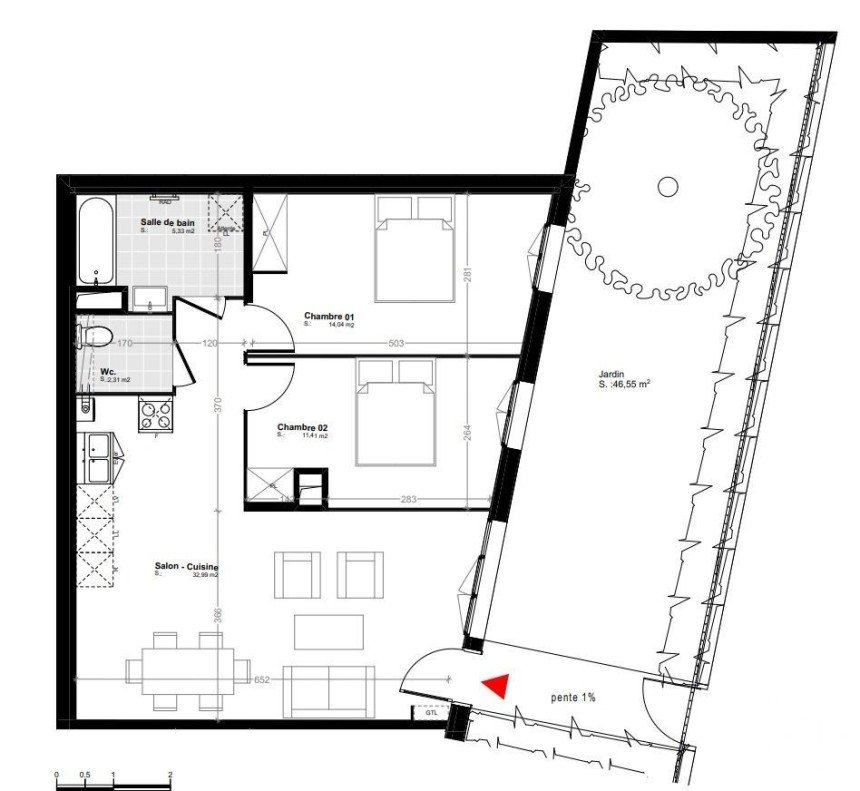 Apartment 3 rooms of 66 m² in Melun (77000)