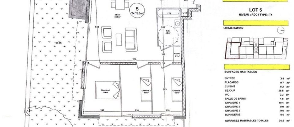Appartement 4 pièces de 77 m² à Noisy-le-Grand (93160)