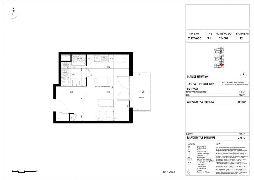 Appartement 1 pièce de 31 m² à Meaux (77100)