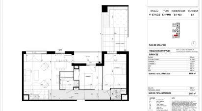 Appartement 3 pièces de 64 m² à Meaux (77100)