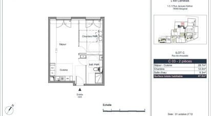 Appartement 2 pièces de 47 m² à Bougival (78380)