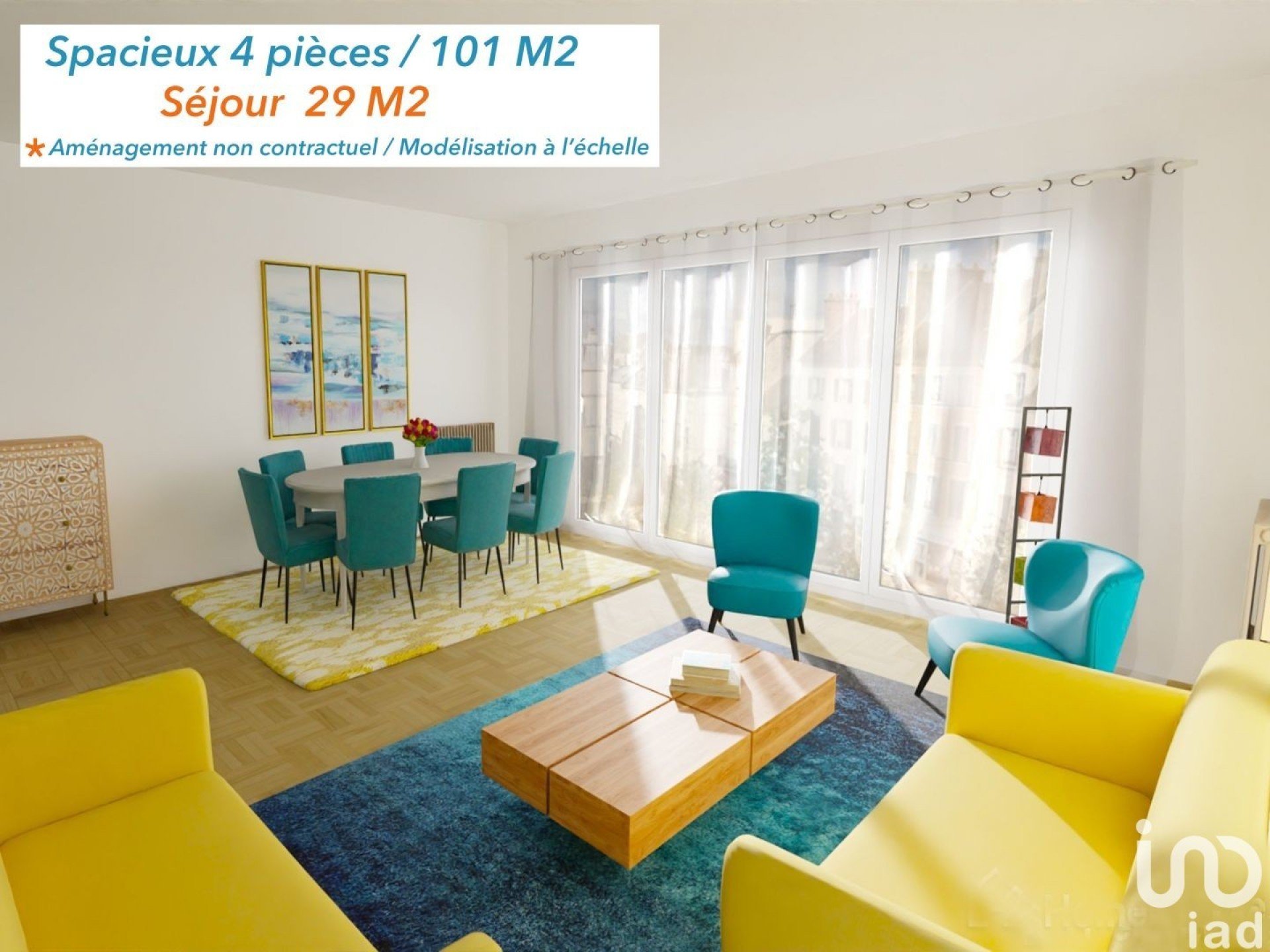 Appartement 4 pièces de 101 m² à Tours (37000)