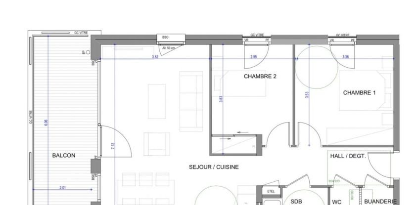 Appartement 3 pièces de 69 m² à Annecy (74000)