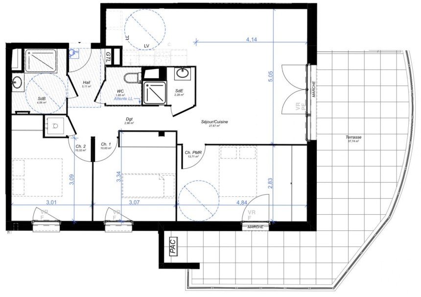 Apartment 4 rooms of 78 m² in Gardanne (13120)