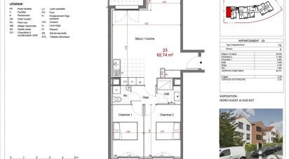 Apartment 3 rooms of 63 m² in Sevran (93270)