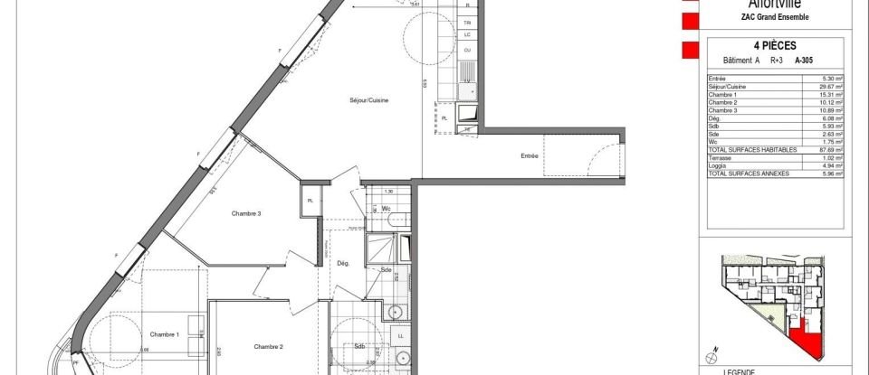 Appartement 4 pièces de 87 m² à Alfortville (94140)