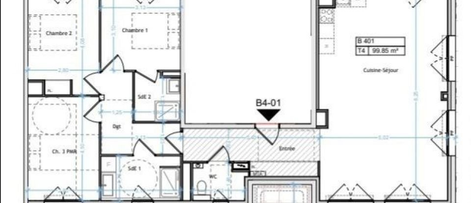 Appartement 4 pièces de 100 m² à Montpellier (34070)