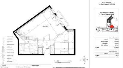 Appartement 2 pièces de 48 m² à Le Blanc-Mesnil (93150)