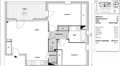 Apartment 3 rooms of 64 m² in Saint-Laurent-de-la-Salanque (66250)