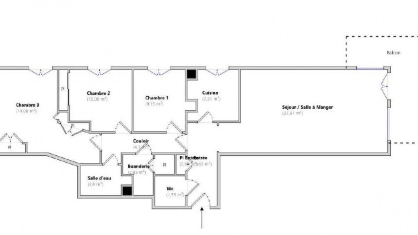 Appartement 4 pièces de 87 m² à Rueil-Malmaison (92500)