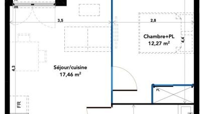 Appartement 2 pièces de 37 m² à Blanquefort (33290)