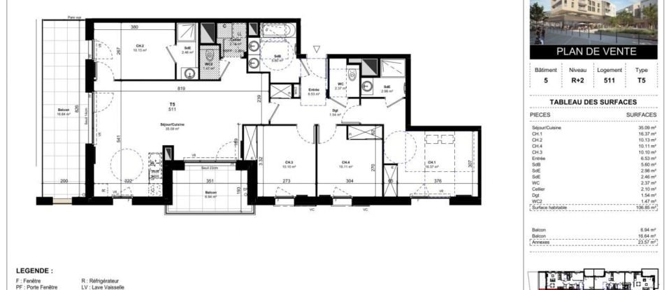 Appartement 5 pièces de 107 m² à Gex (01170)