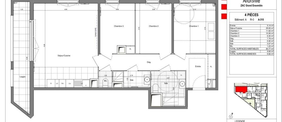 Appartement 4 pièces de 84 m² à Alfortville (94140)
