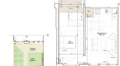 Appartement 2 pièces de 55 m² à Ouistreham (14150)