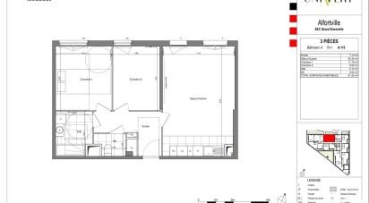 Appartement 3 pièces de 61 m² à Alfortville (94140)