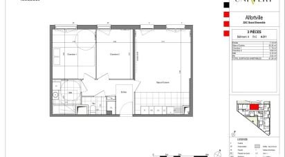 Appartement 3 pièces de 61 m² à Alfortville (94140)