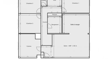 Appartement 4 pièces de 93 m² à Tours (37200)