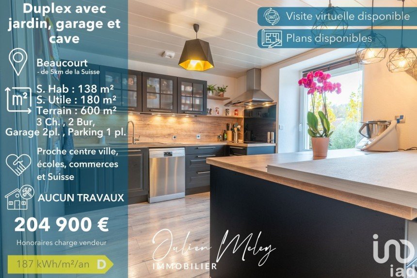 Duplex 7 rooms of 138 m² in Beaucourt (90500)
