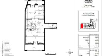 Appartement 3 pièces de 66 m² à Le Blanc-Mesnil (93150)