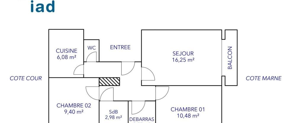 Appartement 3 pièces de 57 m² à Saint-Maur-des-Fossés (94210)