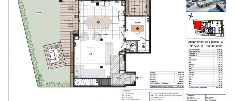 Appartement 6 pièces de 179 m² à Les Gets (74260)