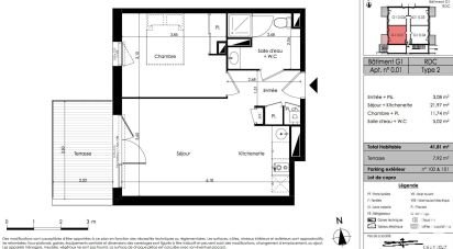 Appartement 2 pièces de 41 m² à Le Taillan-Médoc (33320)